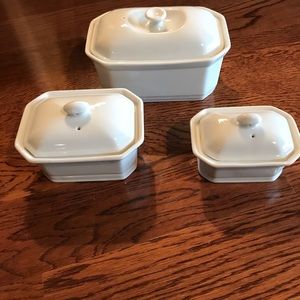 Set of 3 French Porcelain Terrines.